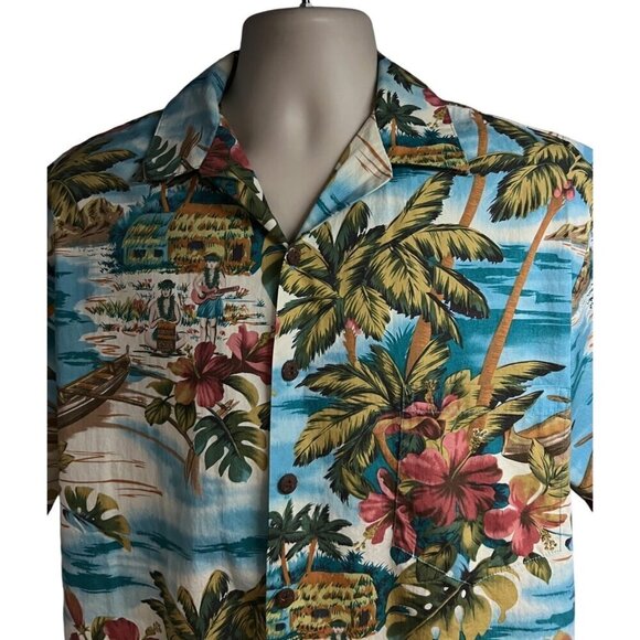 Hilo Hattie Men Vintage Tiki Hawaiian Aloha Button Up Shirt XL Pocket Cotton USA - Picture 4 of 8